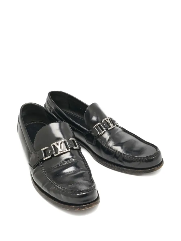 Louis Vuitton Pre-Owned Major LV Buckle Leather Loafers Black FARFETCH  PH