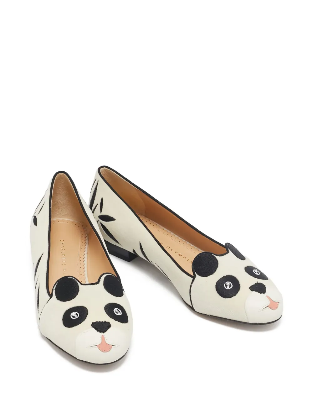 「CHARLOTTE OLYMPIA」　牛モチーフ　スエード　フラットシューズ シャーロット オリンピア”英国”モチーフの新作シューズ、ネコ顔