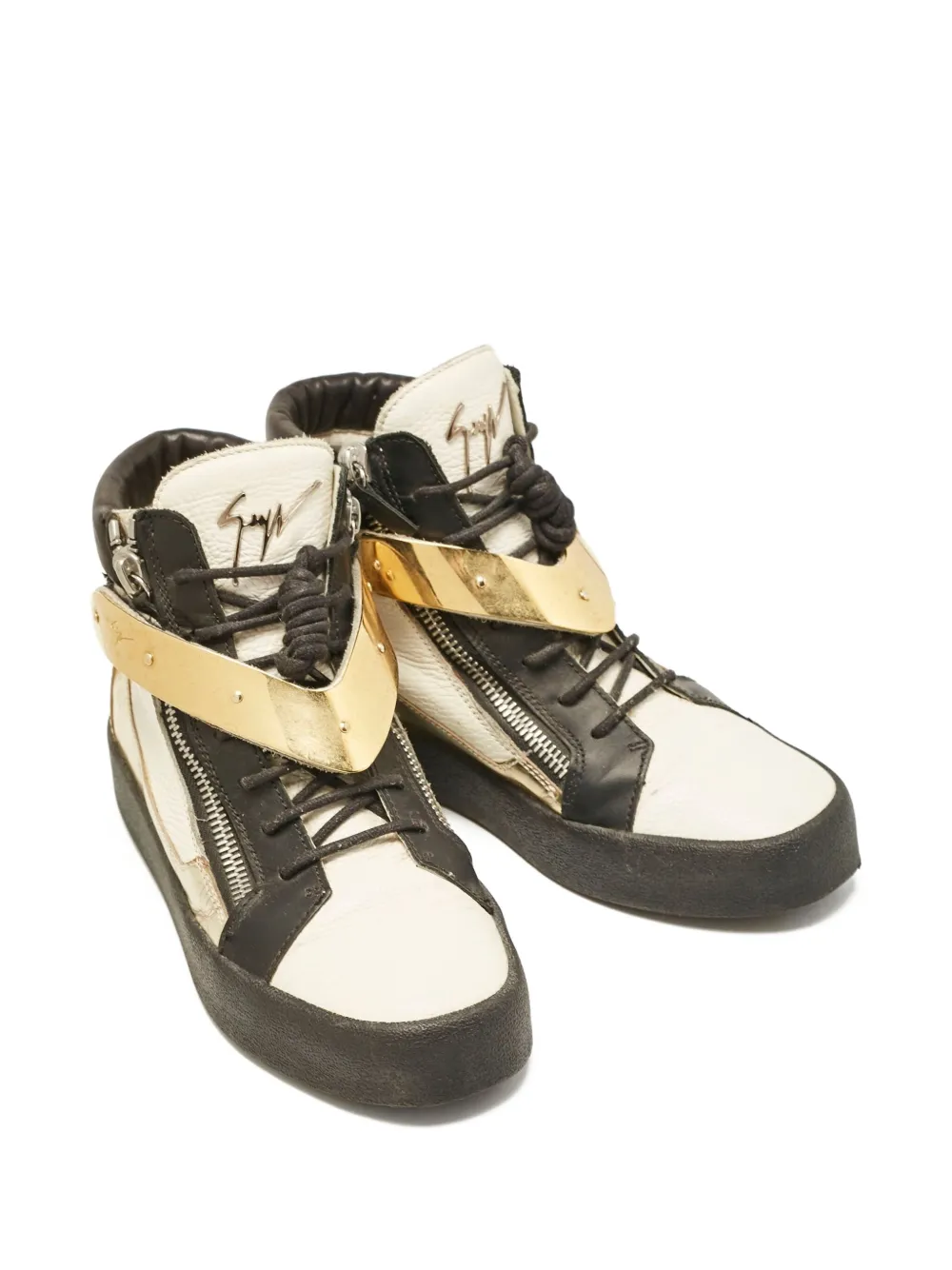 Giuseppe Zanotti Vintage pre-owned Hero metallic leather high-top sneakers | Image 2