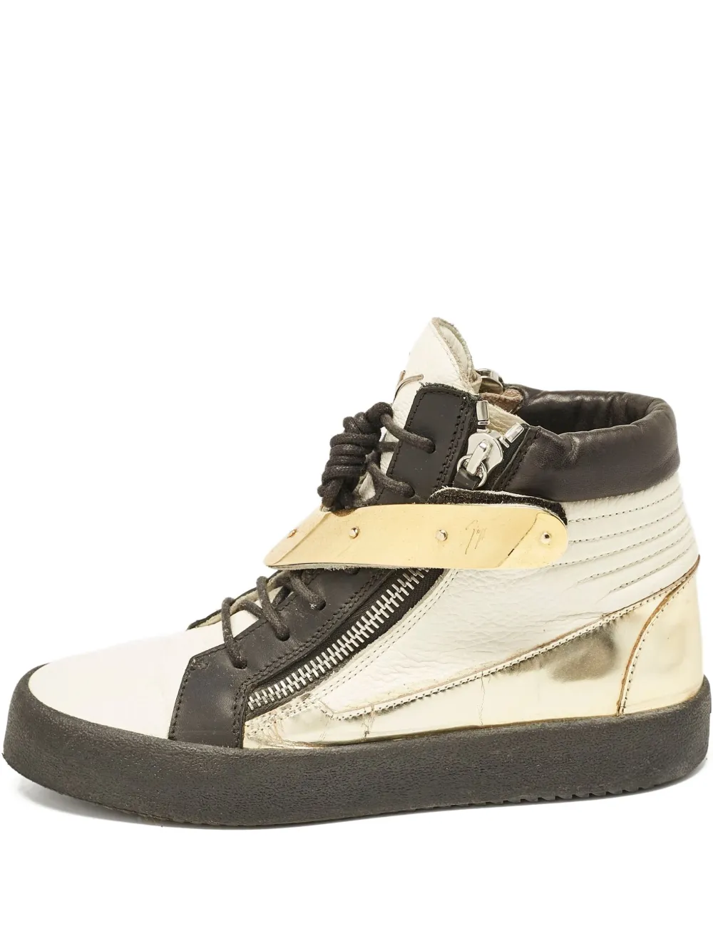 Giuseppe Zanotti Vintage pre-owned Hero metallic leather high-top sneakers | Neutrals | Image 1