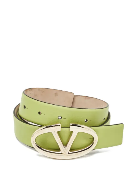 Valentino Garavani Pre-Owned logo-buckle leather belt