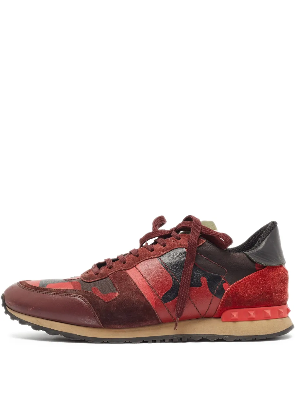 camo-print leather sneakers
