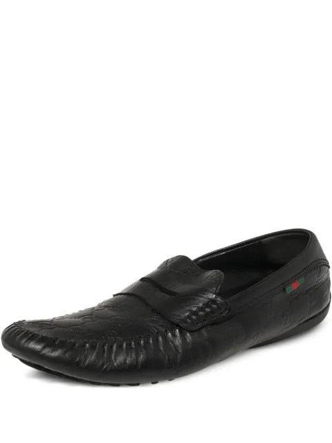 Gucci Pre-Owned Guccissima penny-slot loafers