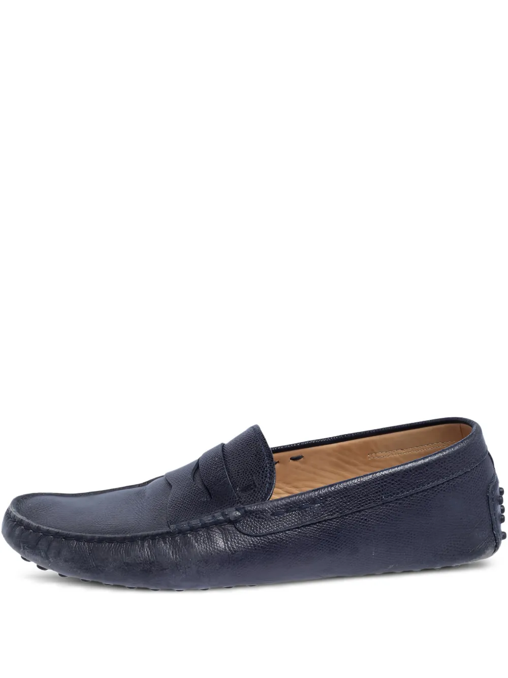 Tod's Vintage pre-owned textured-leather loafers | Blue | Image 1