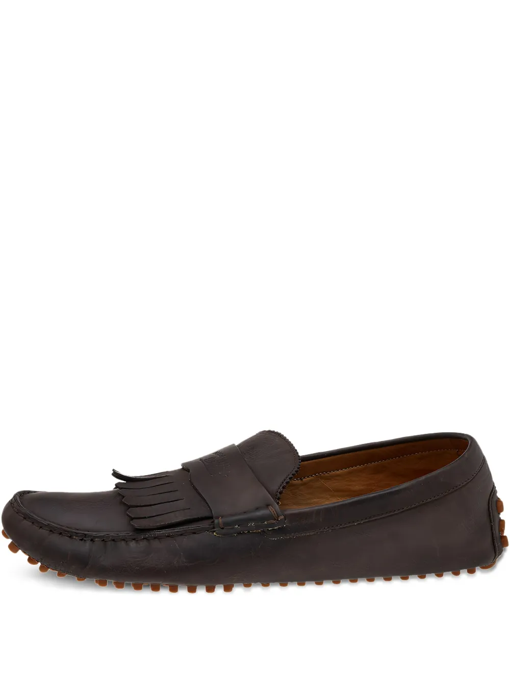 Gucci Pre-Owned fringed leather loafers | Brown | Image 1