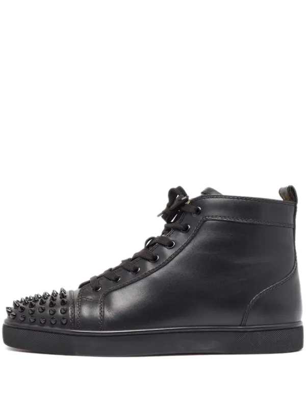 Christian Louboutin Pre-Owned Studded Leather Sneakers Black FARFETCH PH
