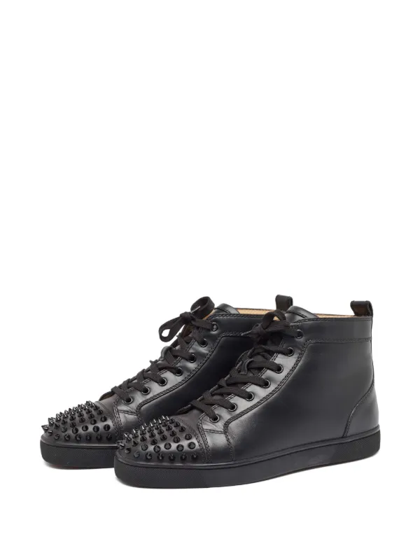 Christian Louboutin Pre-Owned Studded Leather Sneakers | Black
