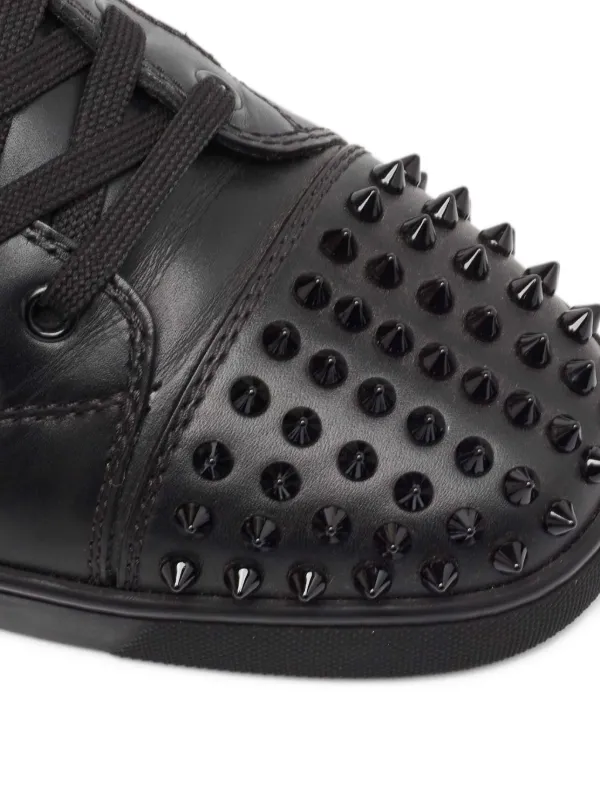 Christian Louboutin Pre-Owned Studded Leather Sneakers | Black