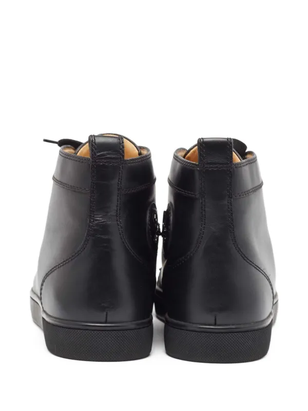 Christian Louboutin Pre-Owned Studded Leather Sneakers Black FARFETCH IN