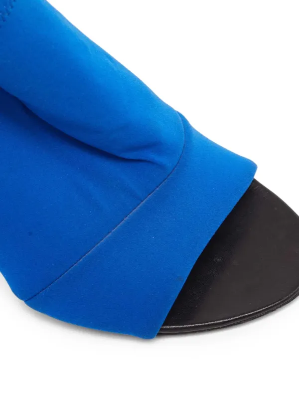 Balenciaga Pre-Owned Draped open-toe Heels Blue FARFETCH IN