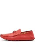 Louis Vuitton Pre-Owned logo-lettering loafers - Red