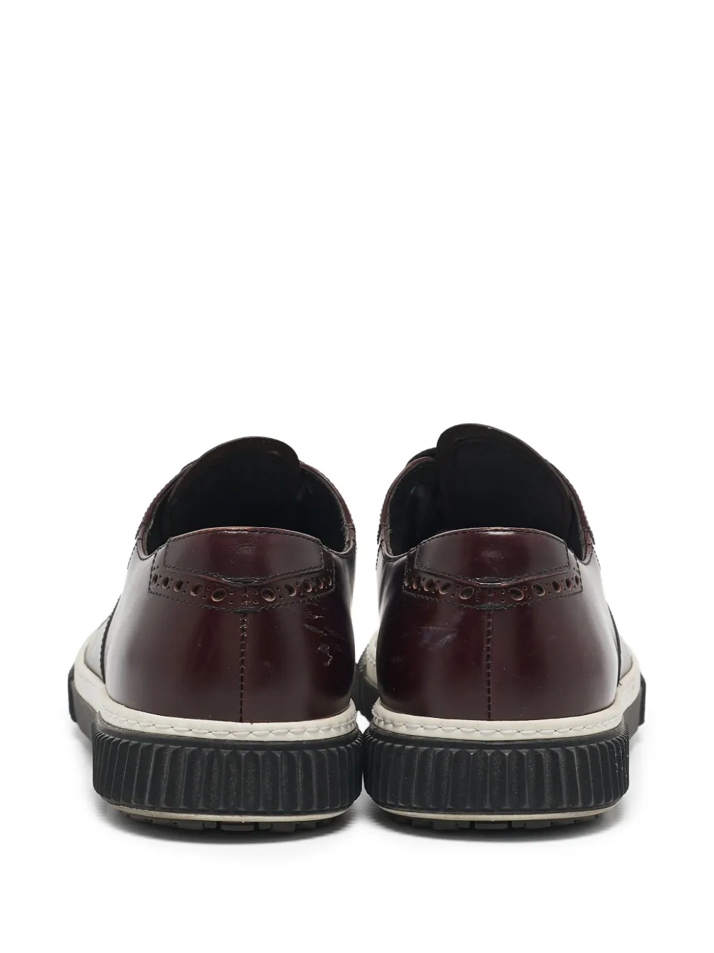 Pre-owned Prada Brogue-detail Sneakers In Red