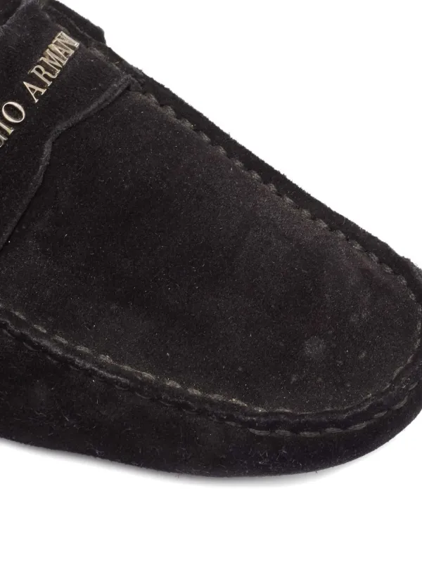 Giorgio Armani Pre-Owned Suede Loafers | Black | FARFETCH