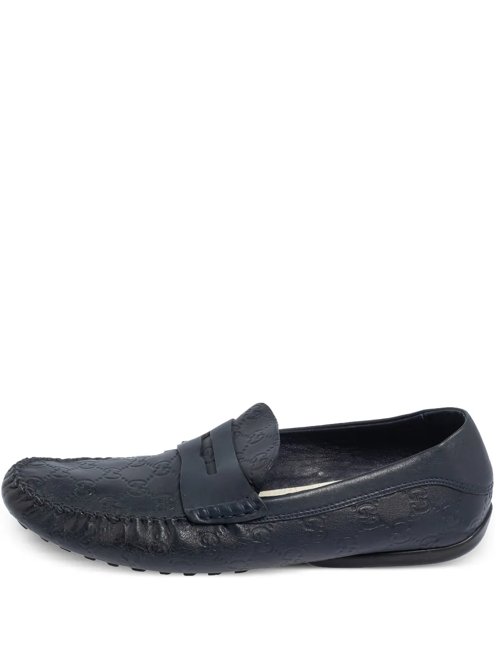 Gucci Pre-Owned classic GG-debossed loafers | Blue | Image 1