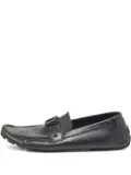 Louis Vuitton Pre-Owned leather logo-buckle loafers - Black