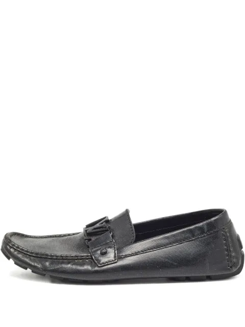 Louis Vuitton Pre-Owned leather logo-buckle loafers