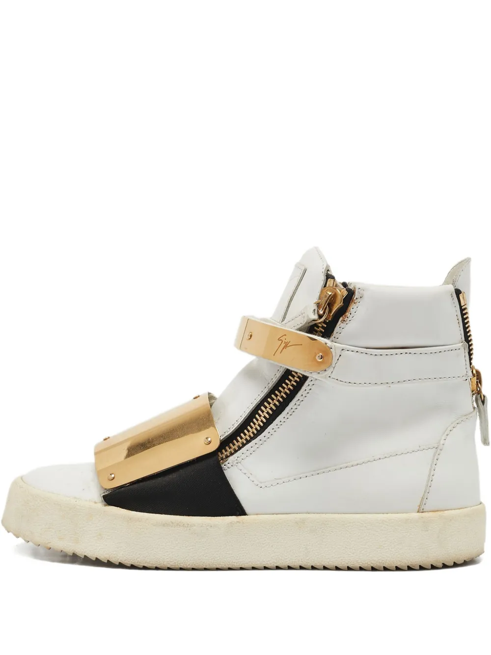 Giuseppe Zanotti Vintage Pre-owned metallic-strap high-top sneakers | White | Image 1