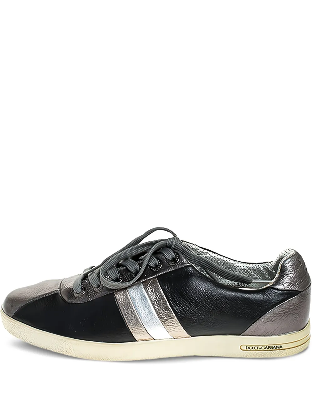 Dolce & Gabbana Pre-Owned baskets en cuir à rayures | gris | Image 1