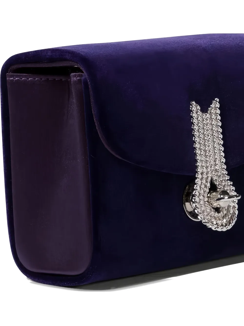 Amato Daniele Embellished-clasp Velvet Clutch Bag In Purple