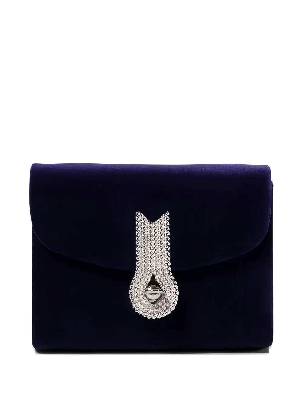 Amato Daniele Embellished-clasp Velvet Clutch Bag In Purple
