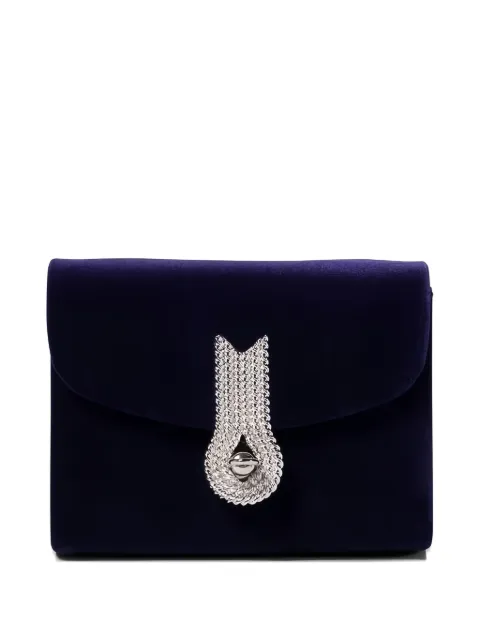amato daniele embellished-clasp velvet clutch bag