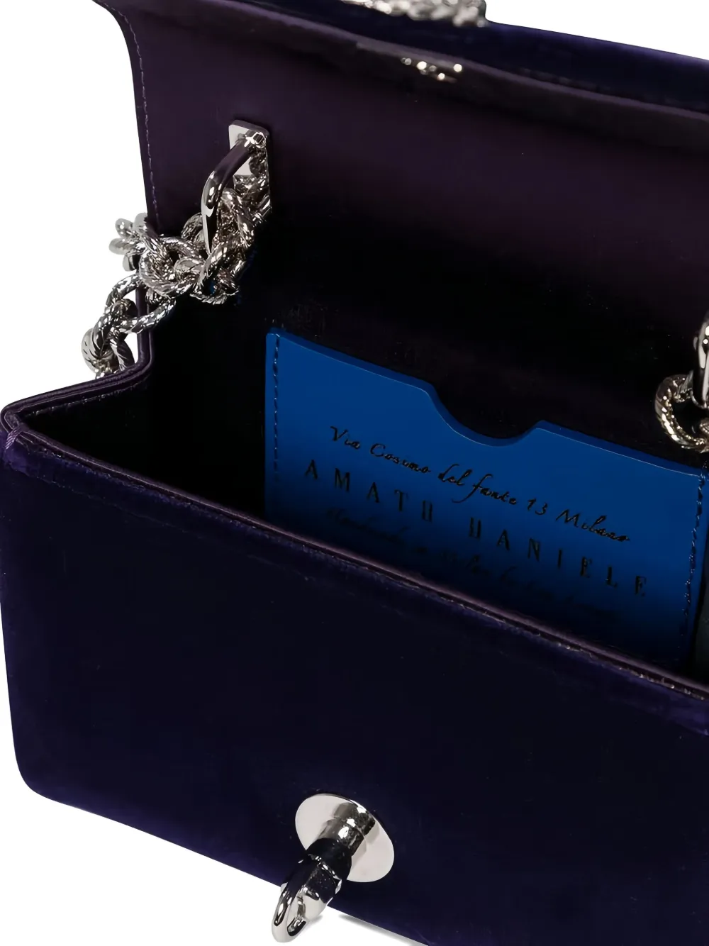 Amato Daniele Embellished-clasp Velvet Clutch Bag In Purple