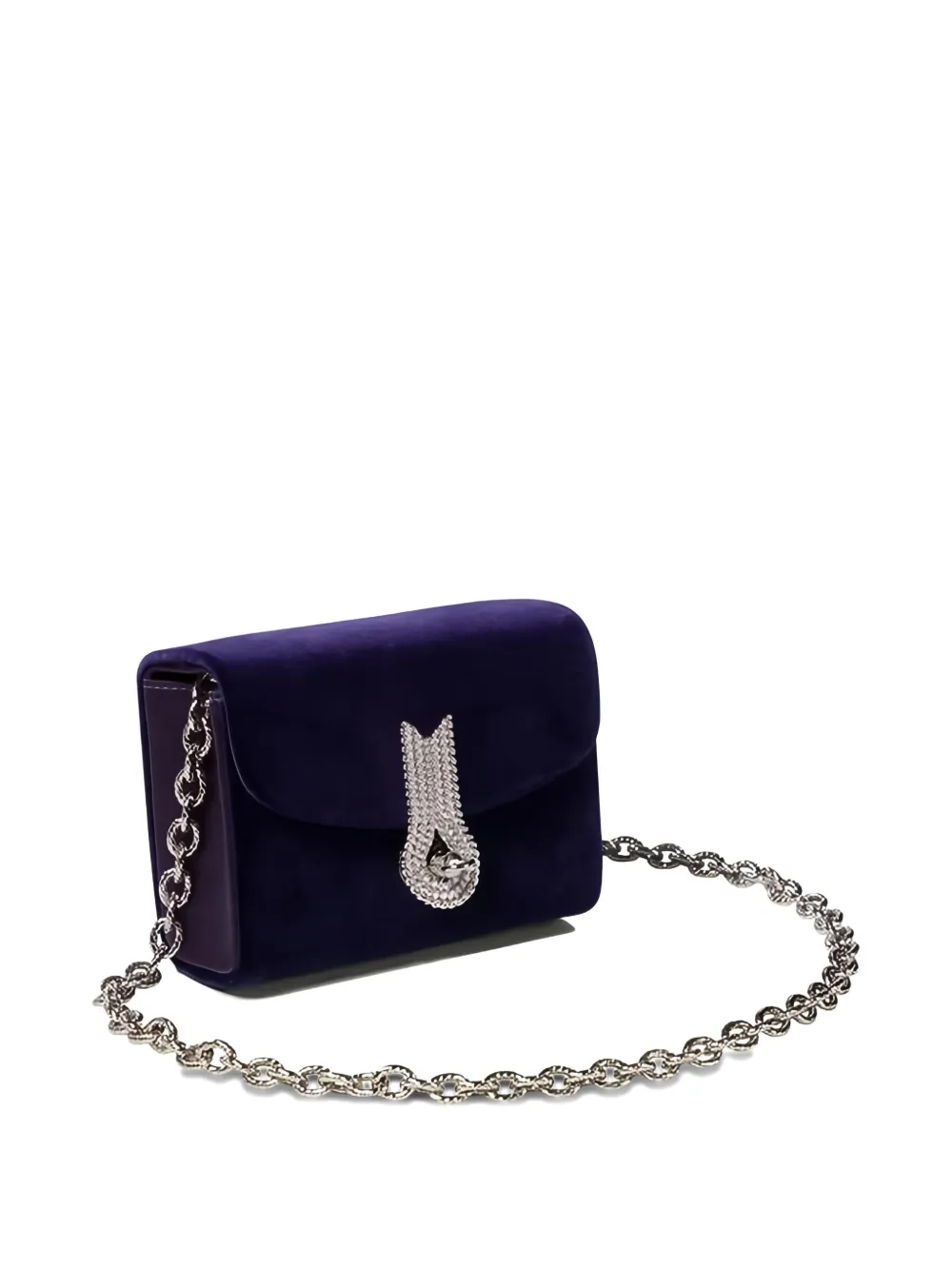 Amato Daniele Embellished-clasp Velvet Clutch Bag In Purple