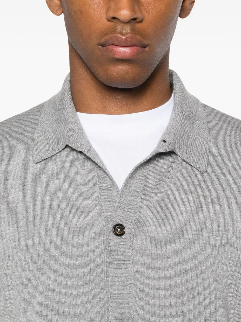 Eleventy button-down wool shirt Grijs