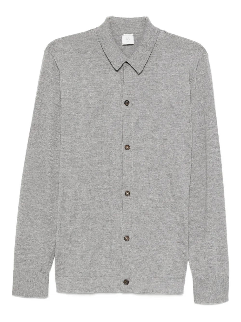 Eleventy button-down wool shirt Grijs