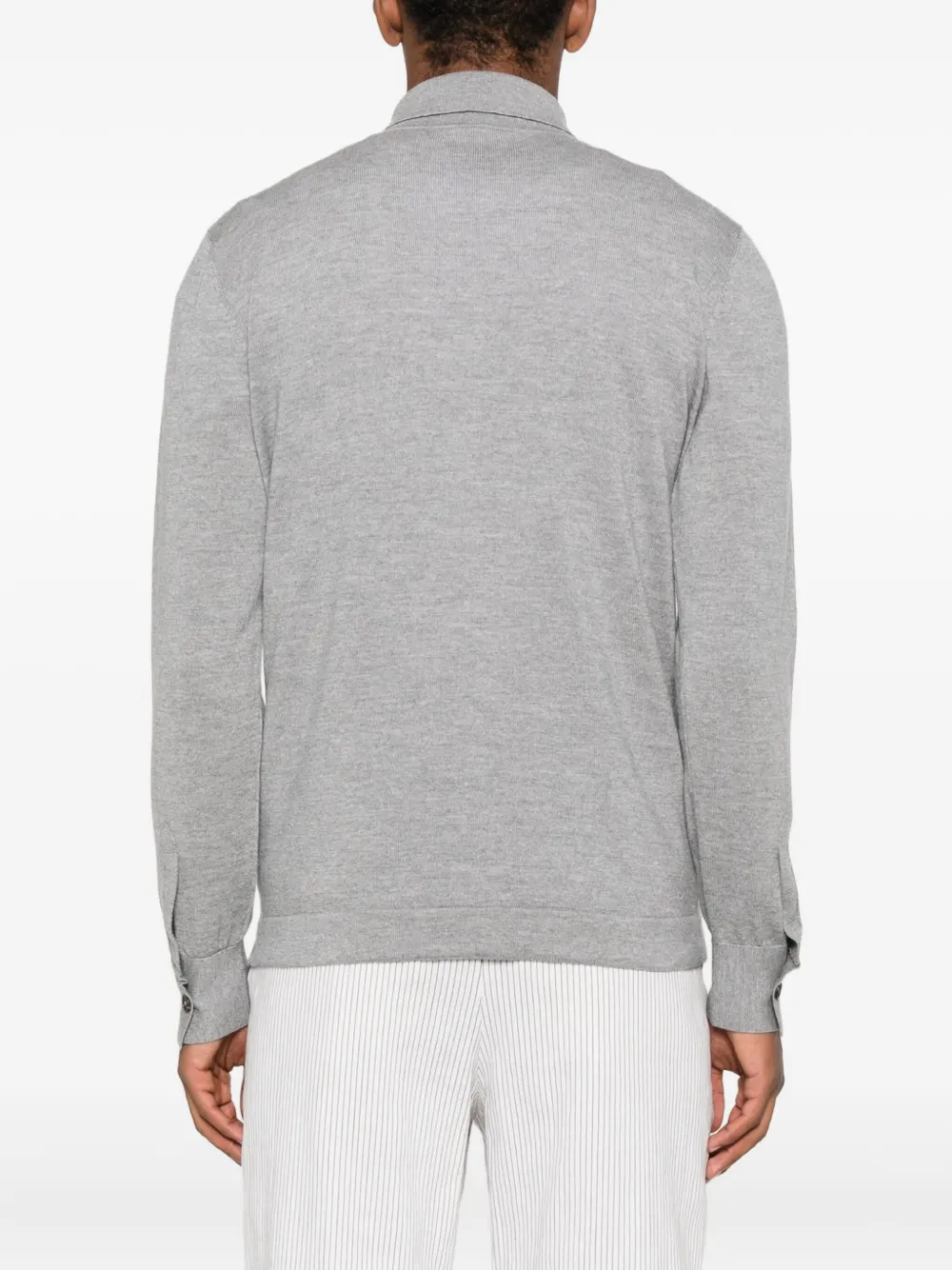 Eleventy button-down wool shirt Grijs