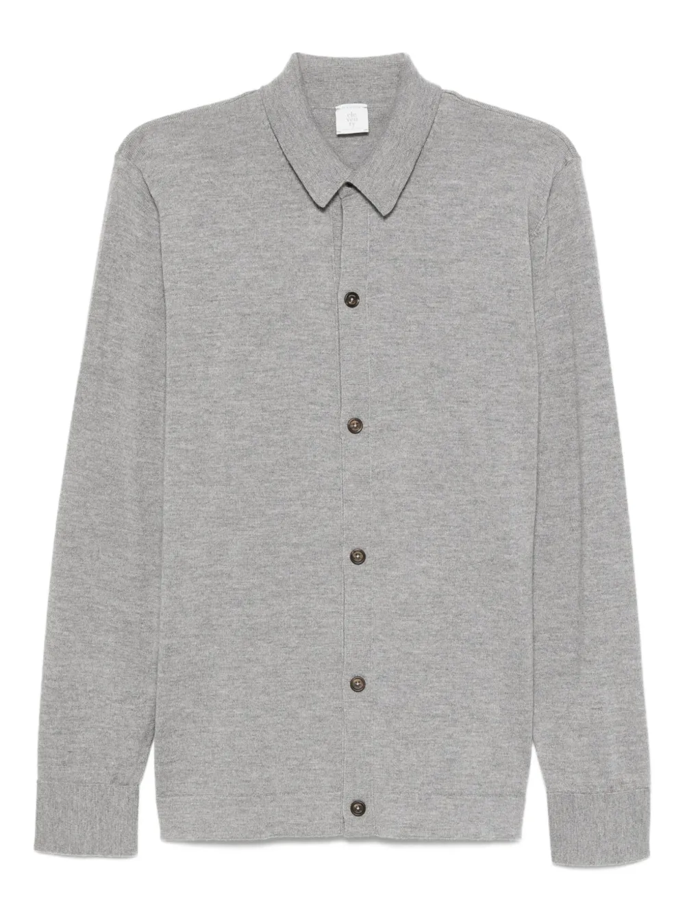 Eleventy button-down wool shirt Grijs