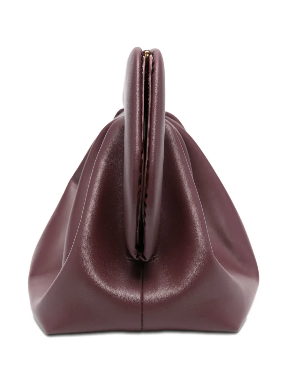 Themoirè Vegan Compact Clutch Removable Strap In Burgundy