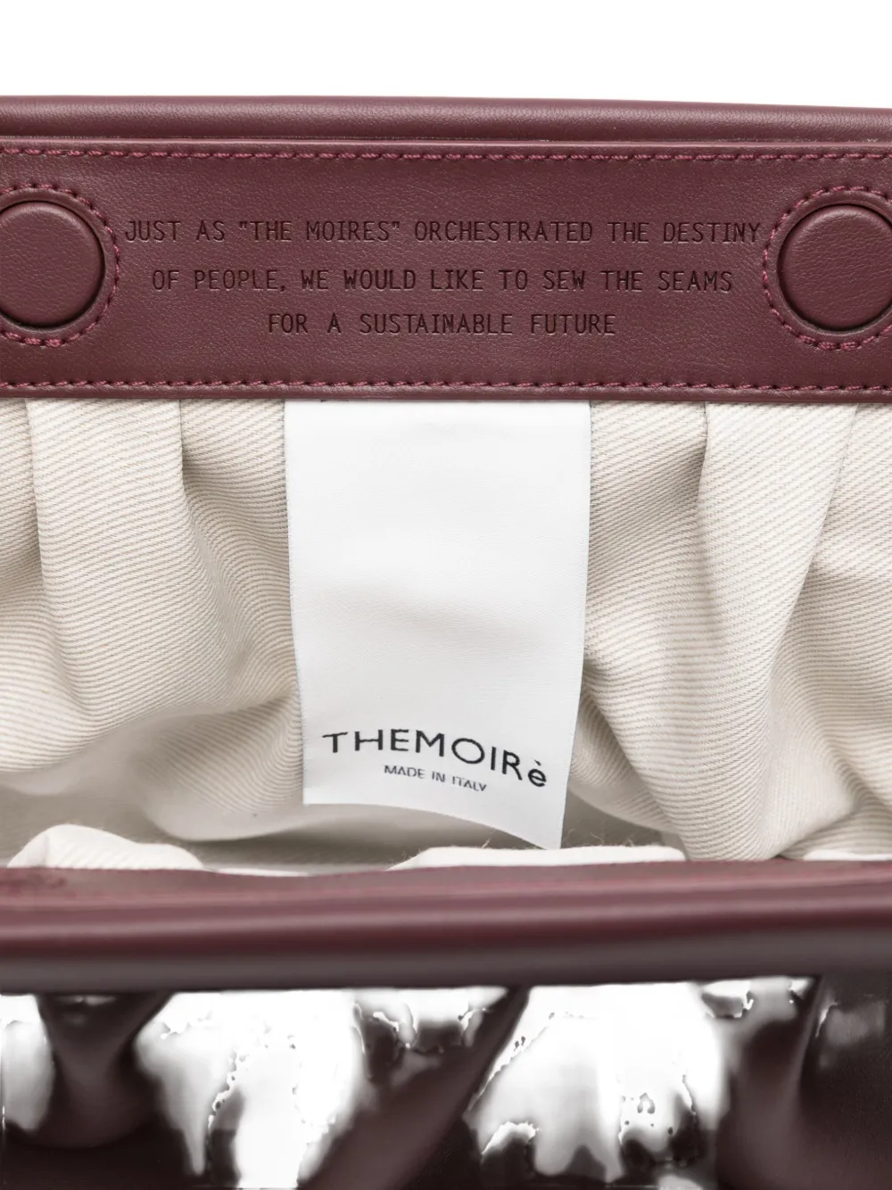 Themoirè Vegan Compact Clutch Removable Strap In Burgundy
