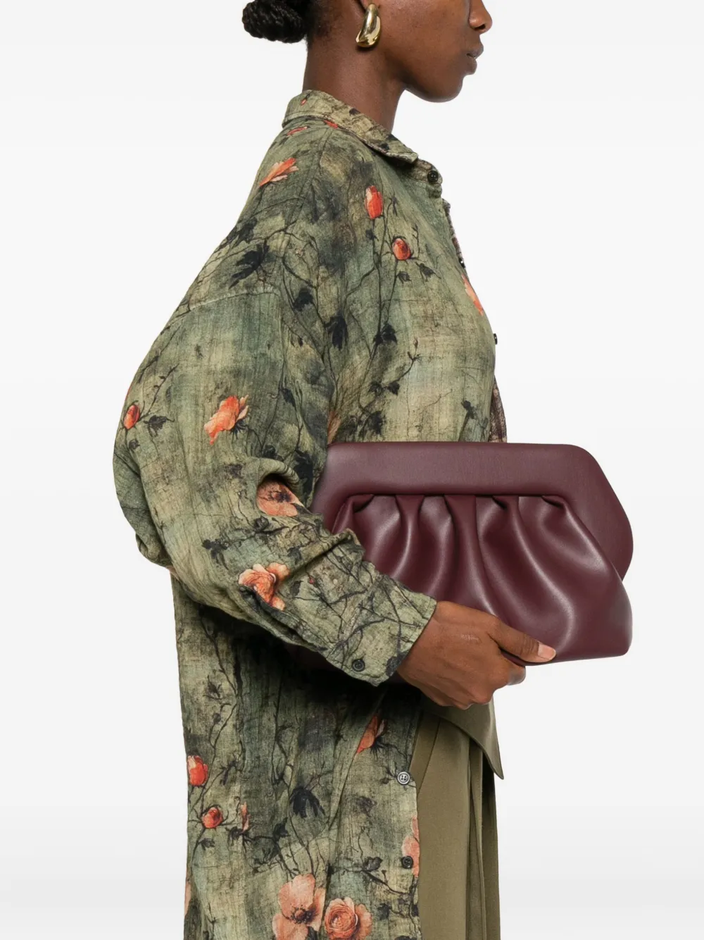 Themoirè Bios pleated clutch bag - Paars