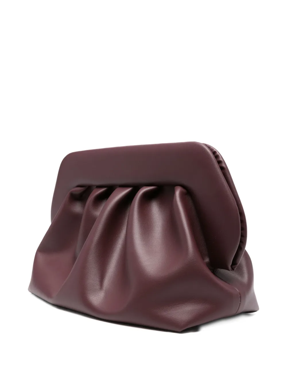 Themoirè Vegan Compact Clutch Removable Strap In Burgundy