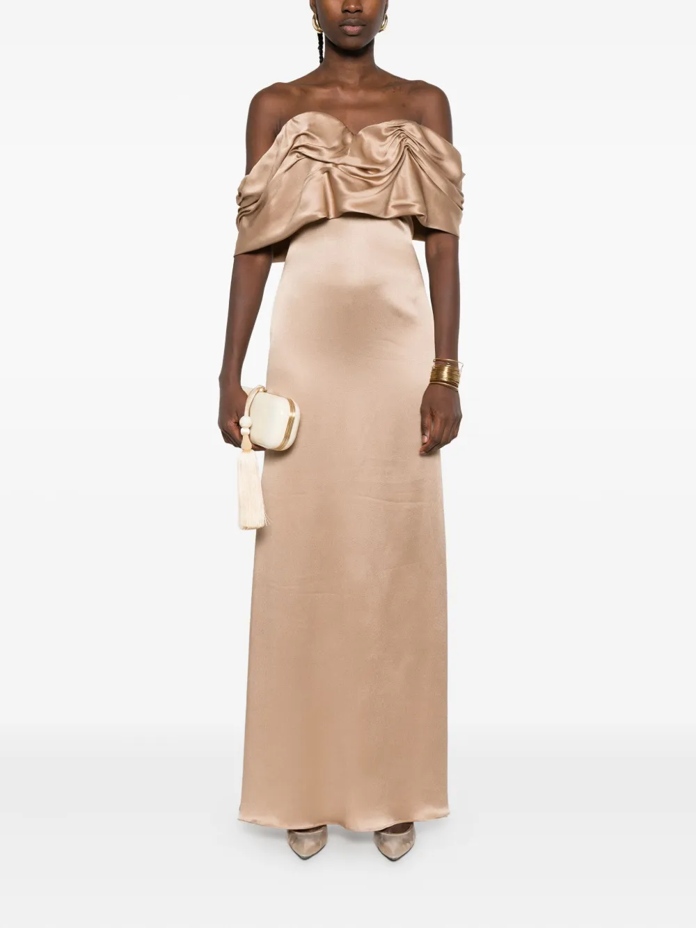Giuseppe Di Morabito draped one-shoulder dress - Beige