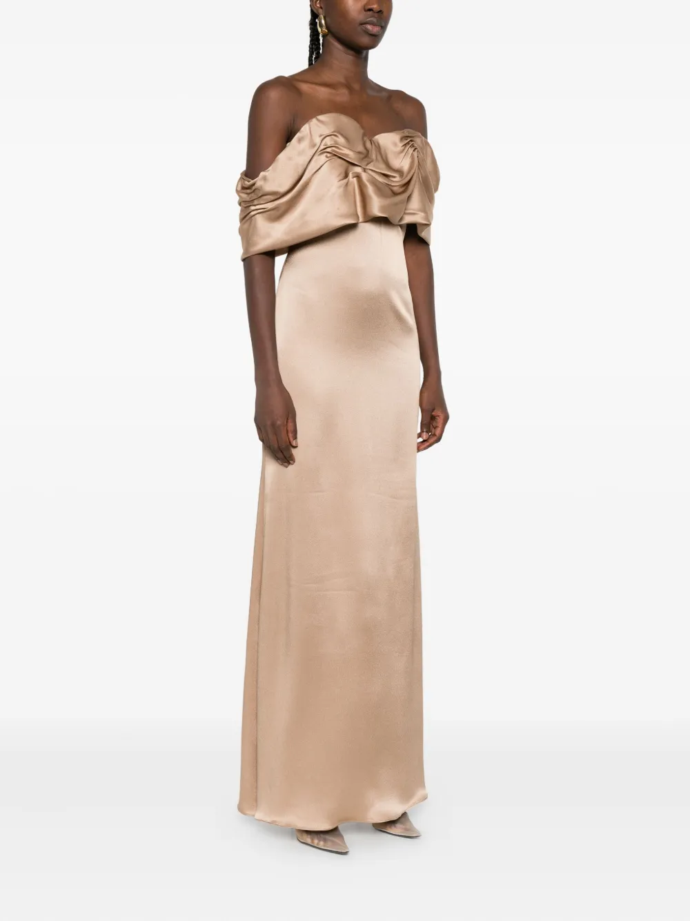 Giuseppe Di Morabito draped one-shoulder dress Beige