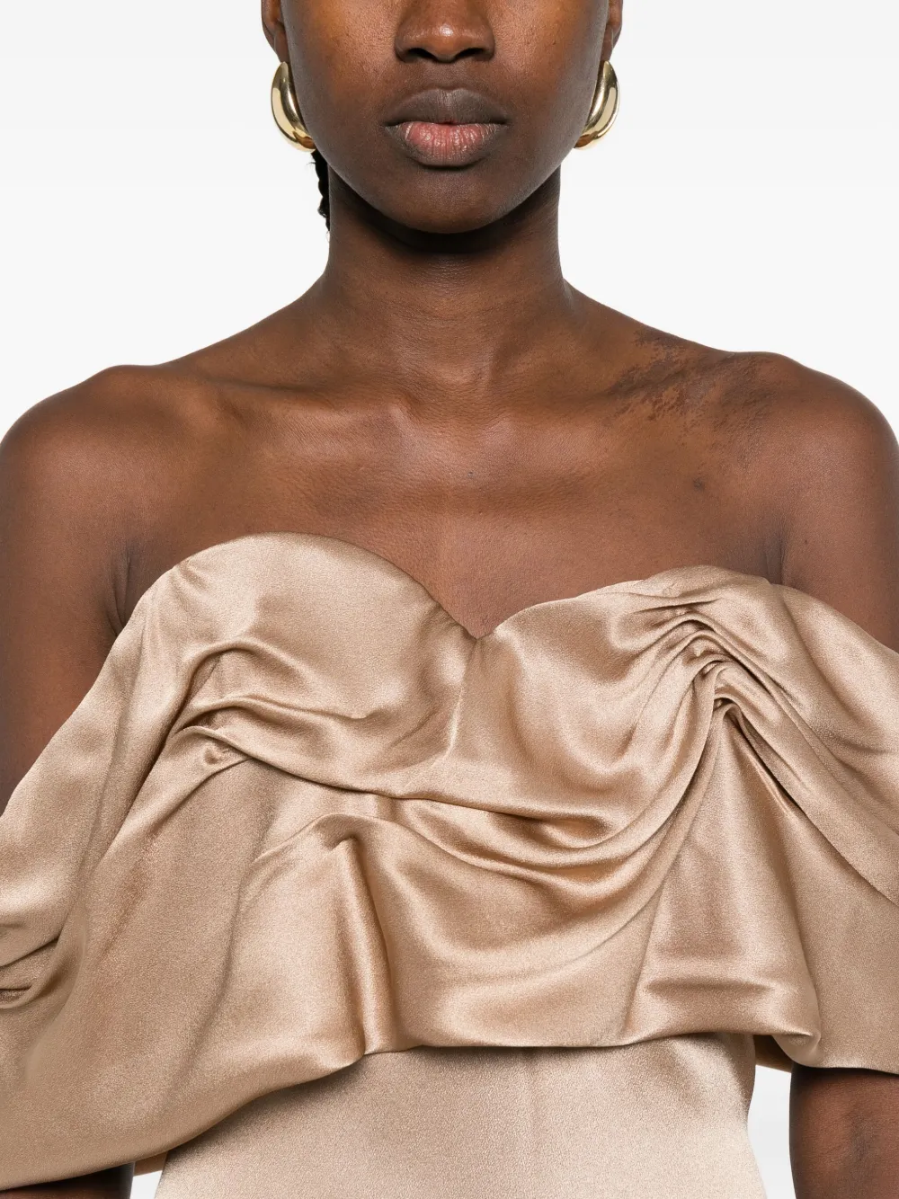 Giuseppe Di Morabito draped one-shoulder dress Beige