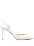 Aquazzura 85mm So Nude slingback pointed-toe pumps - White