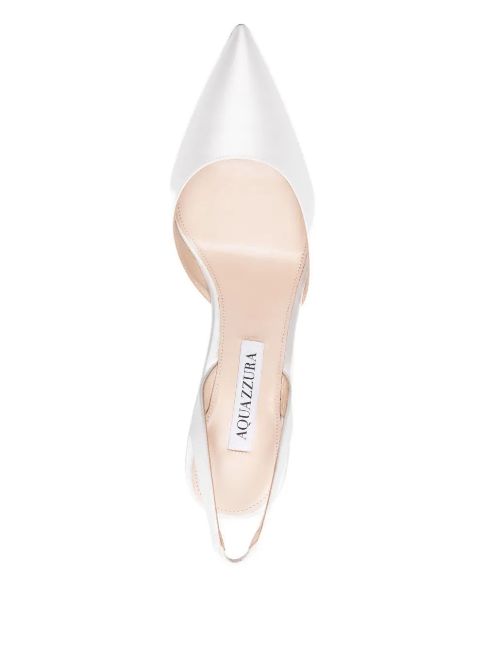 Aquazzura 85mm So Nude slingback pointed-toe pumps White