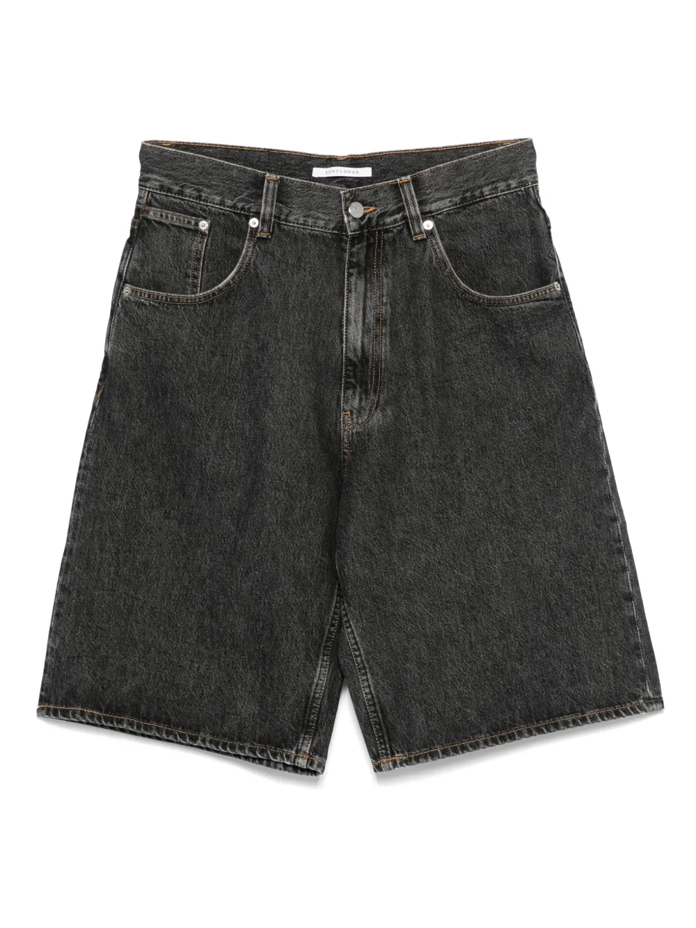 Sunflower stonewashed denim shorts | Black | Image 1