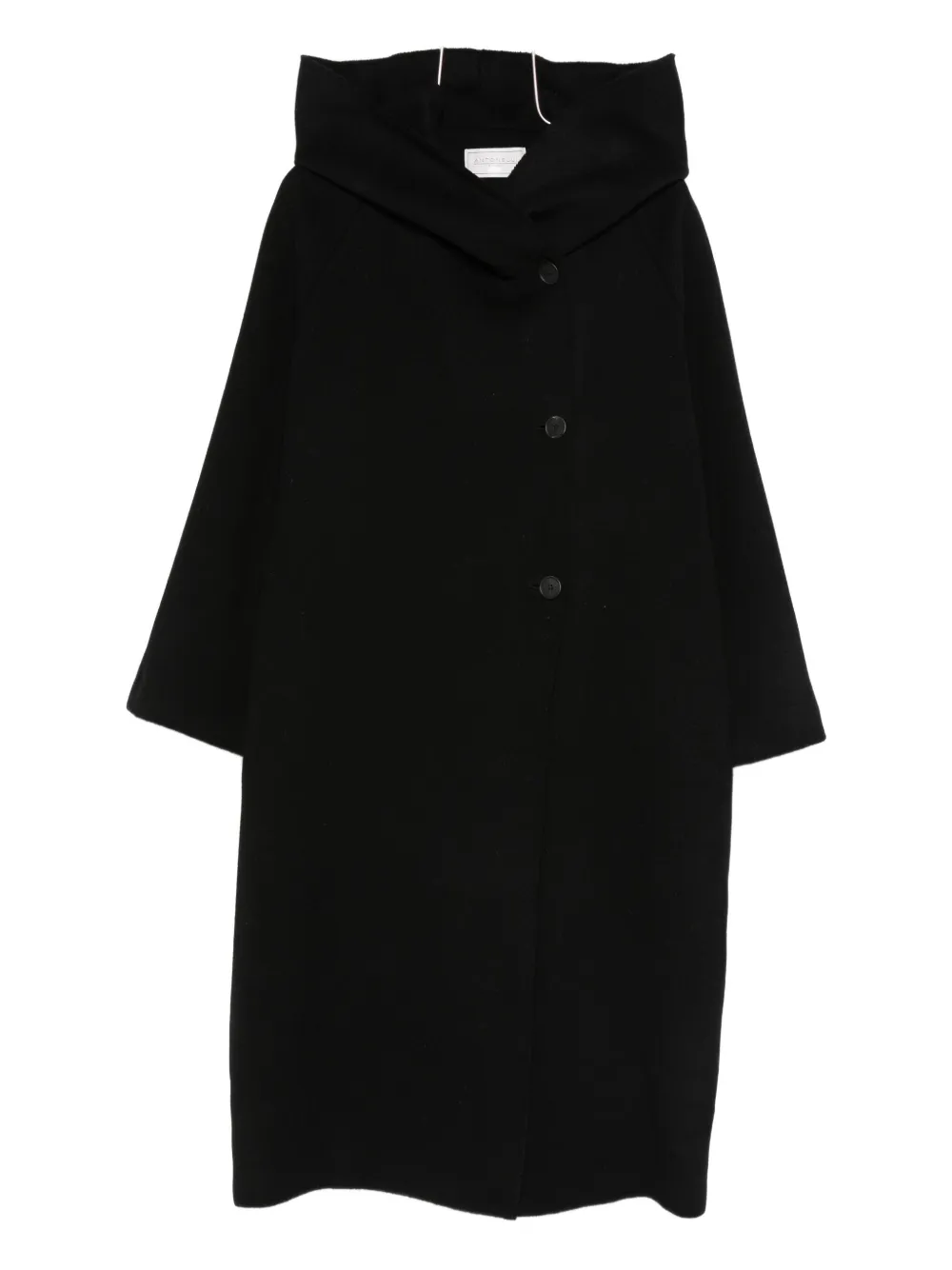 Antonelli Gravina Hooded Button-up Coat In Black