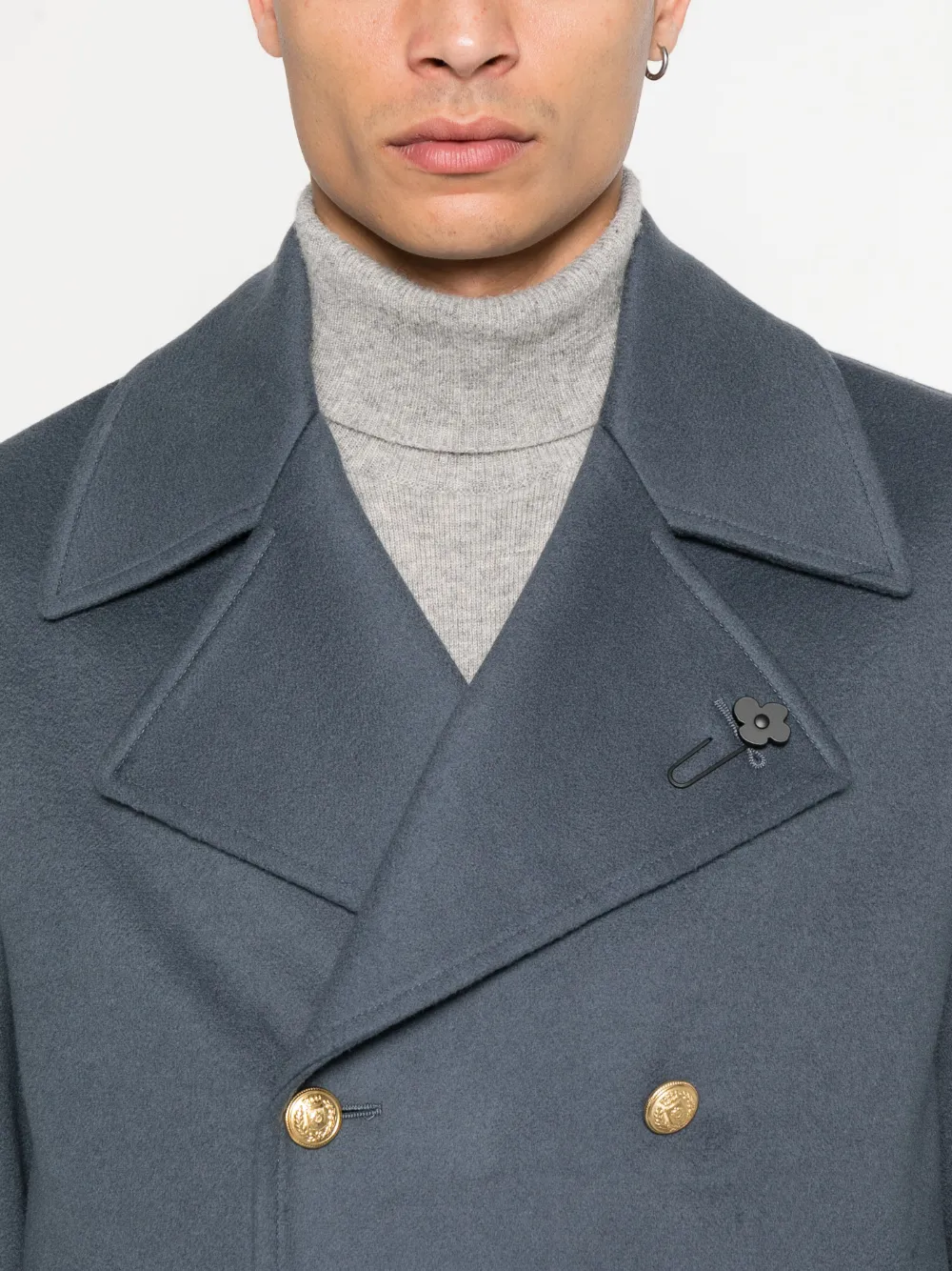 Lardini Double-breasted Blazer In Gray