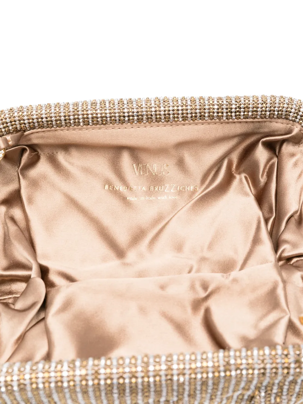 Benedetta Bruzziches beaded pleated clutch bag Goud