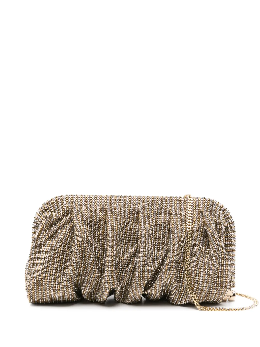 Benedetta Bruzziches beaded pleated clutch bag Goud