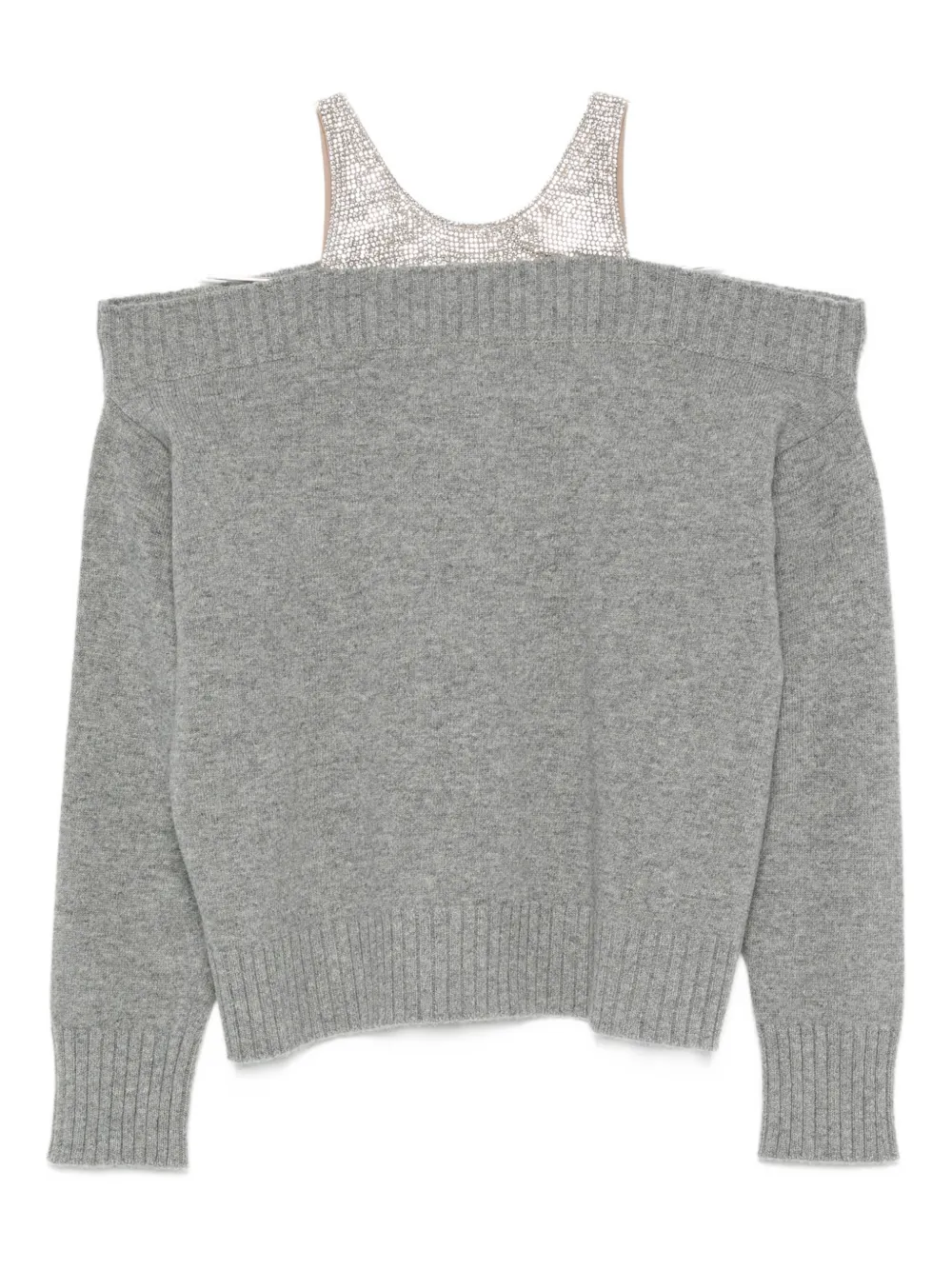 Giuseppe Di Morabito off-shoulder ribbed sweater Grijs