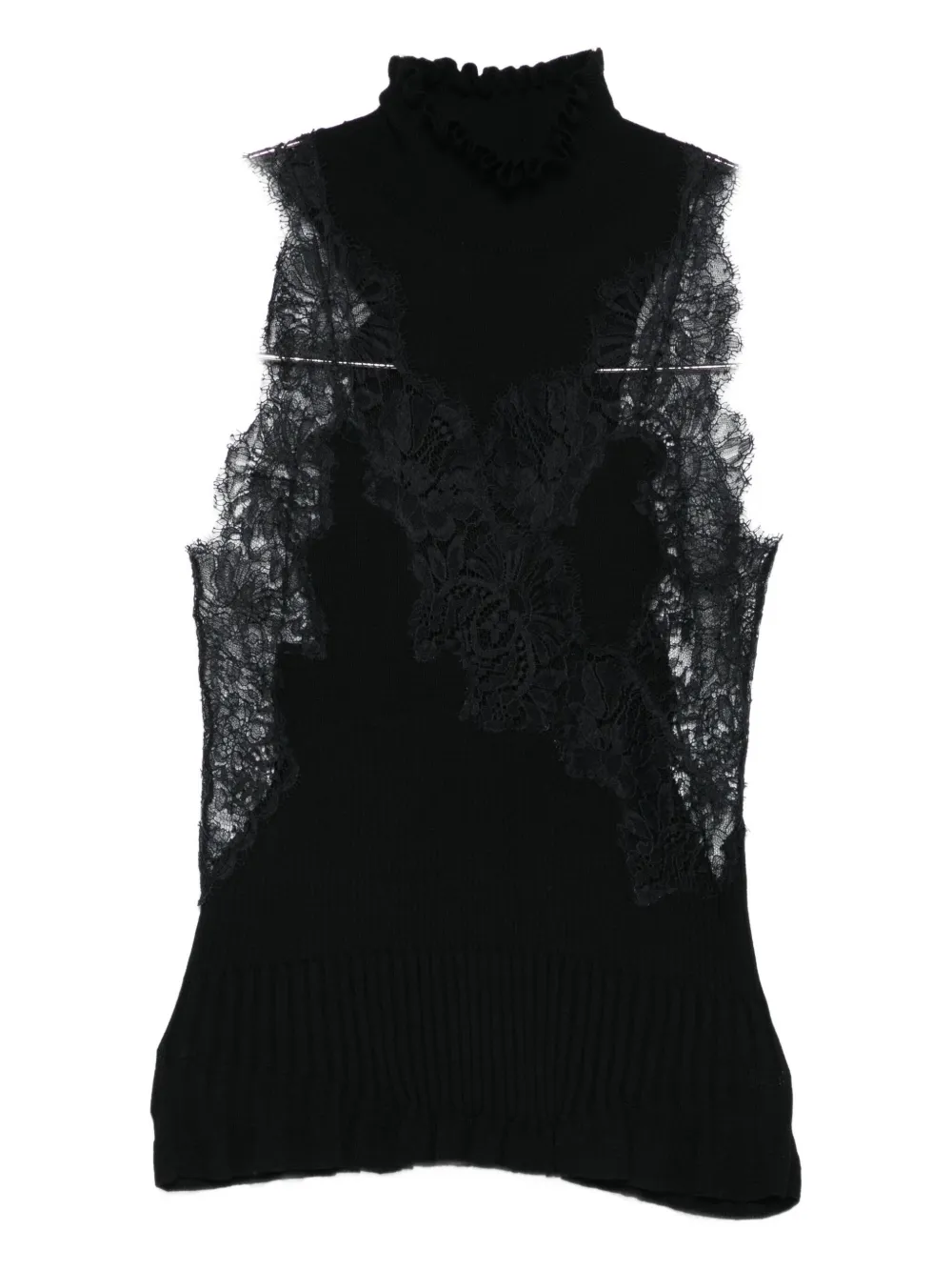 Ermanno Scervino Lace-panel Top In Black