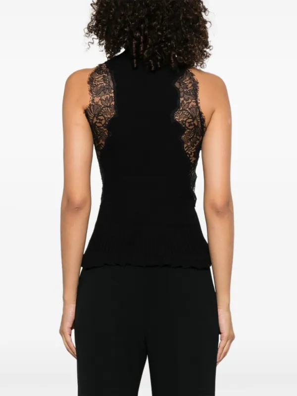 Ermanno Scervino lace-panel Top | Black | FARFETCH