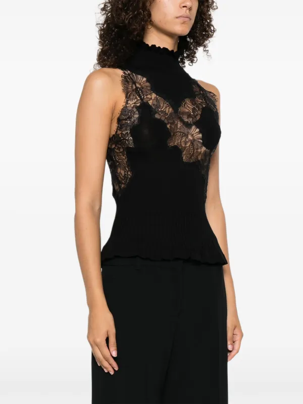 ERMANNO SCERVINO レースドッキング　チュニック　黒　42 Ermanno Scervino lace-detail Dress | Black | FARFETCH