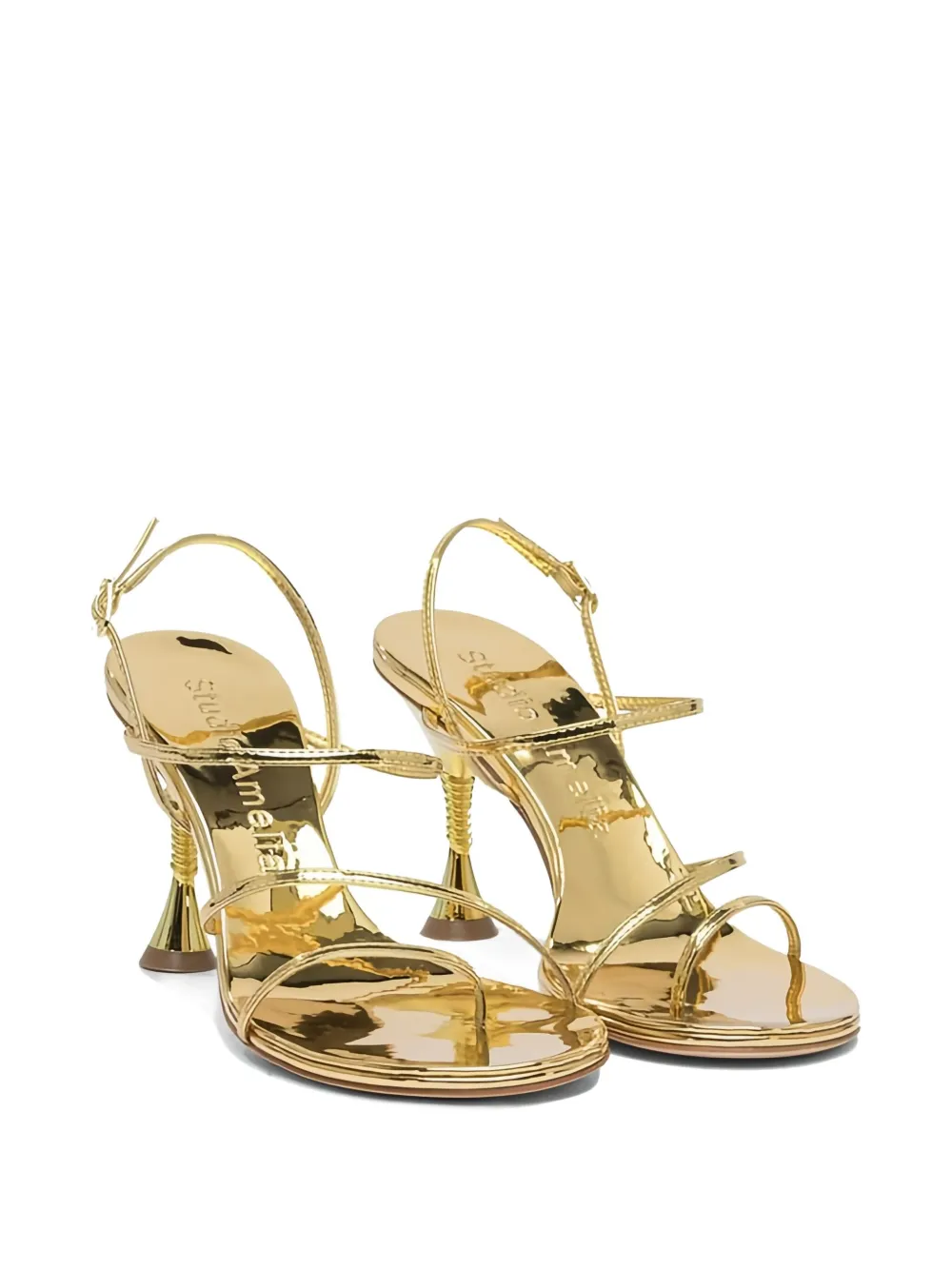 Studio Amelia 90mm Helix Metallic-effect Sandals